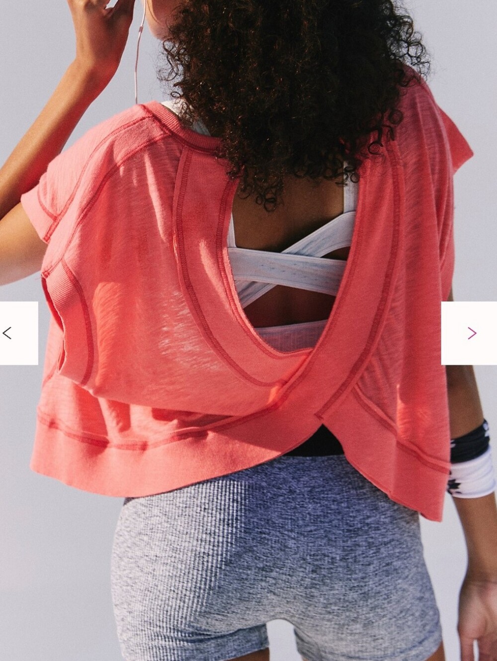 NWT Free People Movement My Time tee Neon coral